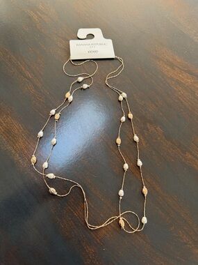 Banana Republic Gold and Pearl Beaded Layered Necklace - NWT